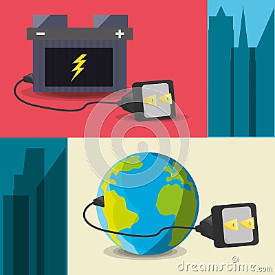 Concept releated with electric energy Vector Illustration