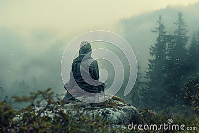concept representing introspection and introversion. Stock Photo
