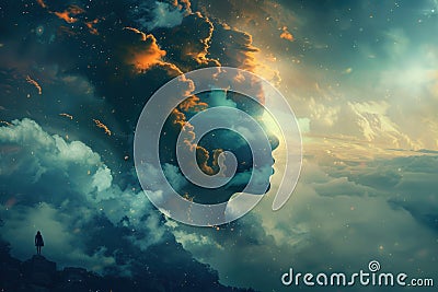 concept representing introspection and introversion. Stock Photo