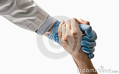 Concept of rescues, treatment, helping hand Stock Photo