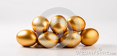 Concept of Richness, golden eggs, Stock Photo