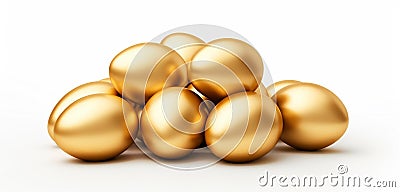 Concept of Richness, golden eggs, Stock Photo