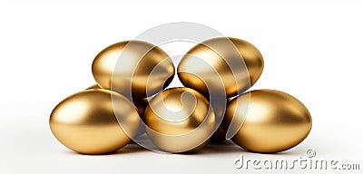 Concept of Richness, golden eggs Stock Photo