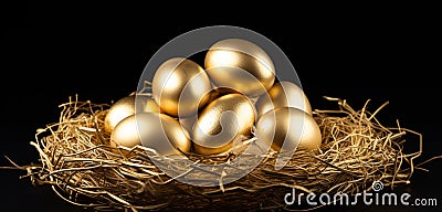 Concept of Richness, golden eggs, Stock Photo