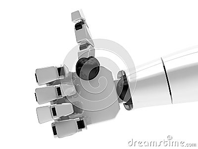 Concept of a robotic mechanical arm. 3D Stock Photo