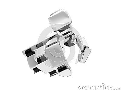 Concept of a robotic mechanical arm. 3D Stock Photo