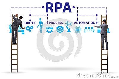 Concept of RPA - robotic process automation Stock Photo