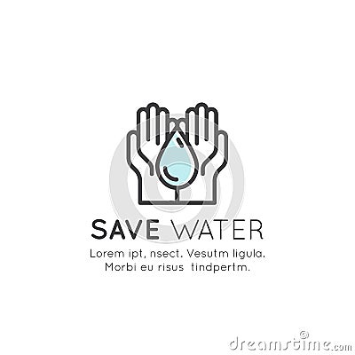 Concept of Save Water, Recycling, ECO Nature, Green, Ocean and Sea Environment Stock Photo