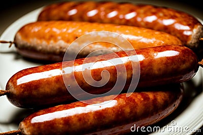 Savory Delight A Captivating Close up of Buchada de Bode Sausage.AI Generated Stock Photo