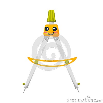 Funny dividers, accurate measurements, cute smiles and makes calculations. Vector Illustration