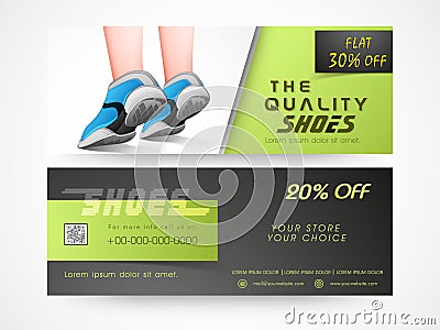 Concept of shoe sale header or banner. Stock Photo