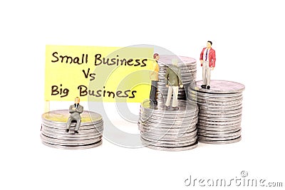 Small vs big business Stock Photo