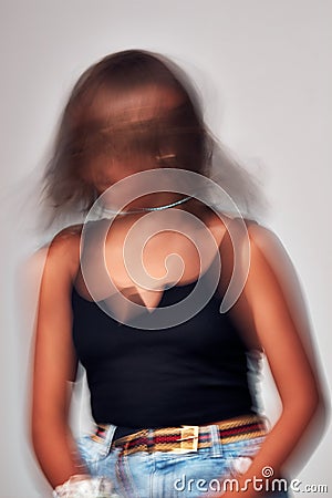 Concept Shot Of Woman With Distorted Face Illustrating Mental Health Issues Stock Photo
