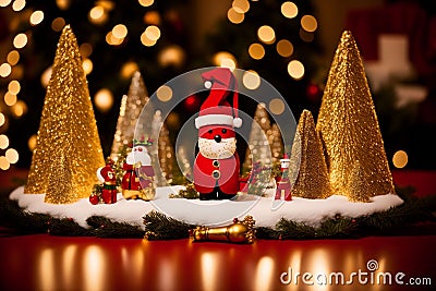 Showcasing Warm Wishes Enchanting Christmas Card Display Holders Steal the Spotlight.AI Generated Stock Photo