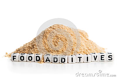 Concept showing appearance of the food additives in the everyday fastfood Stock Photo