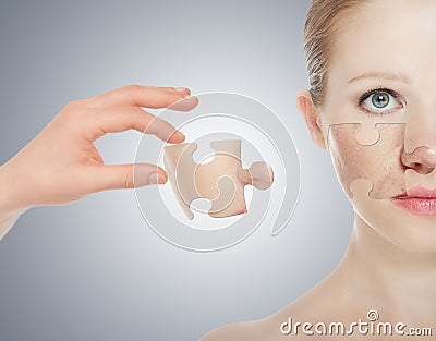 Concept skincare. Skin of beauty woman Stock Photo