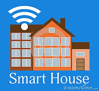 Concept of smart house technology system with centralized contro Vector Illustration