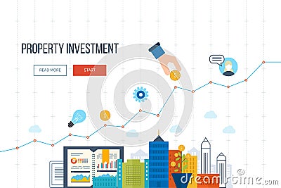 Concept for smart investment, finance, banking, strategic management, Vector Illustration