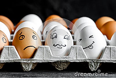 Concept social networks communication and emotions - eggs smile Stock Photo