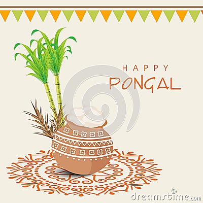 Concept of South Indian festival, Happy Pongal celebrations. Stock Photo