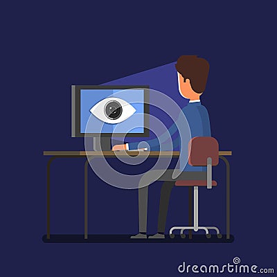 Concept of spying. Big brother Vector Illustration