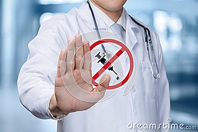 The concept of stop drugs Stock Photo