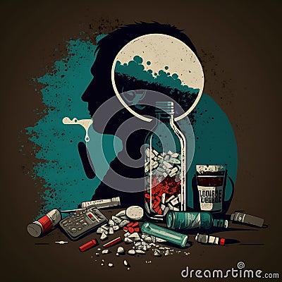 Concept of substance addiction Stock Photo