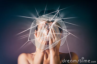 Concept of suffering, grief, fear, etc. Stock Photo