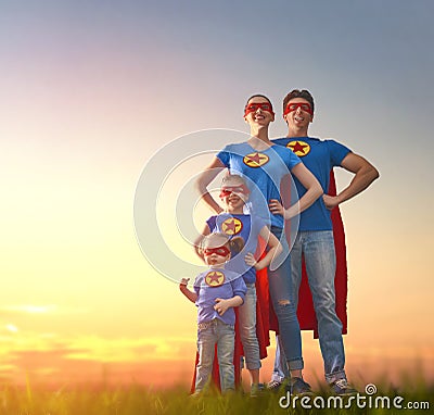 Concept of super family. Stock Photo