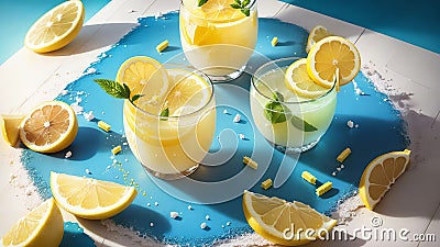 Sweet Tangy Delights National Lemon Juice Day Celebration with Lemonade Candy Illustration.AI Generated Stock Photo