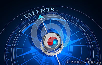 Concept of talents recruitment and human resources. 3D illustration Stock Photo