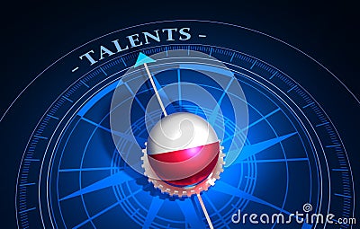 Concept of talents recruitment and human resources. 3D illustration Stock Photo