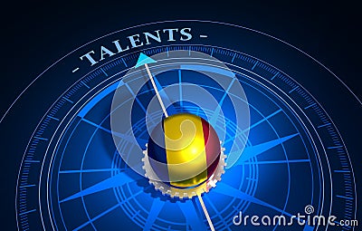 Concept of talents recruitment and human resources. 3D illustration Stock Photo