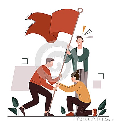 Concept of team goals Vector Illustration