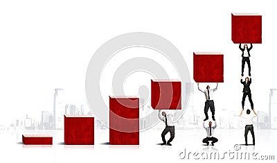 Teamwork and corporate profit Stock Photo