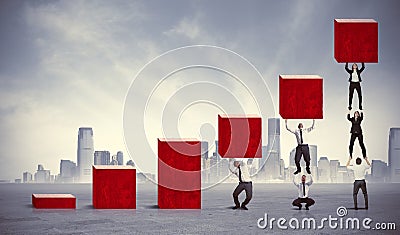 Teamwork and corporate profit Stock Photo