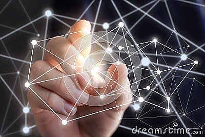 Concept of technologies for connecting people. Stock Photo