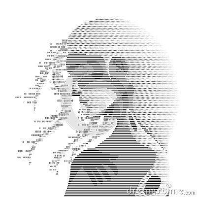 Digital Girl Vector Illustration