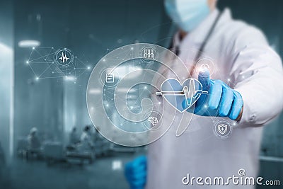 Technology entrainment and diagnosis of heart disease Stock Photo