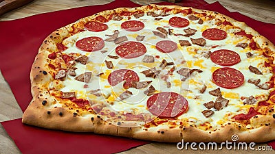 Texture Tales National Cheese Pizza Day Unveiled through a Captivating Cheese Cloth Photog.AI Generated Stock Photo