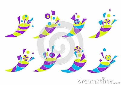 Cornucopia. A set of abstract elements vector icons Vector Illustration