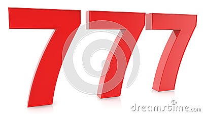 Concept of three lucky seven numbers in red Cartoon Illustration