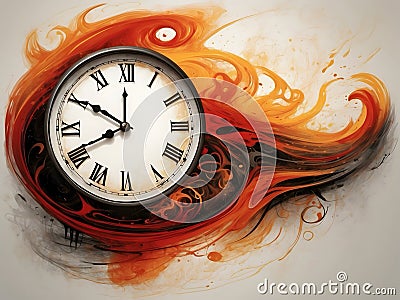 A concept of time burning Stock Photo