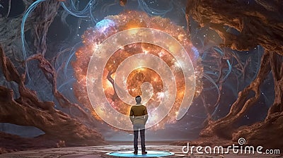 Concept of time and space, surreal fantasy artwork Stock Photo
