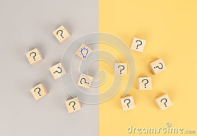 Concept to find idea in problem solving for business. Stock Photo