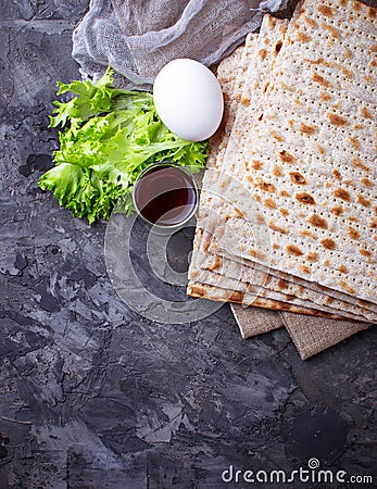 Concept of traditional Jewish celebration Passover seder Stock Photo