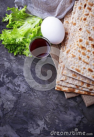 Concept of traditional Jewish celebration Passover seder Stock Photo