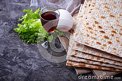 Concept of traditional Jewish celebration Passover seder Stock Photo