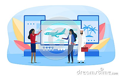 Concept of travel exhibition Vector Illustration