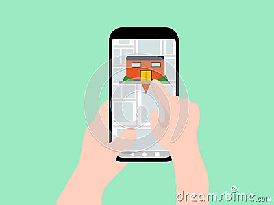 Concept of travel with little money around the world with a map a cell phone Vector Illustration